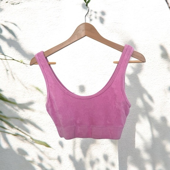 Zara Pink Fitted Crop Tank Top bubblegum pink S - Picture 1 of 5